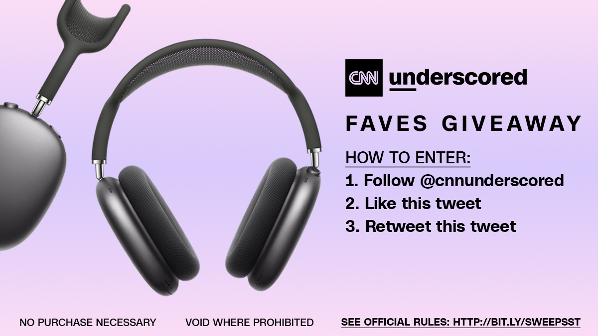 Announcing our next #UnderscoredFavesGiveaway! Retweet &amp; like this tweet &amp; follow @cnnunderscored for a chance to win a pair of #AirPodsMax in Space Gray! Official rules: bit.ly/sweepsst