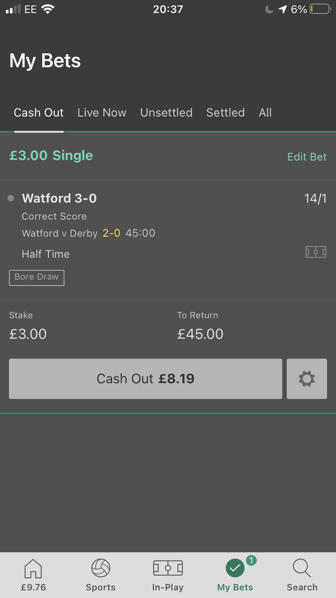 georgeskinner72's tweet photo. Cash out or no? https://t.co/IqKNNmxQEp