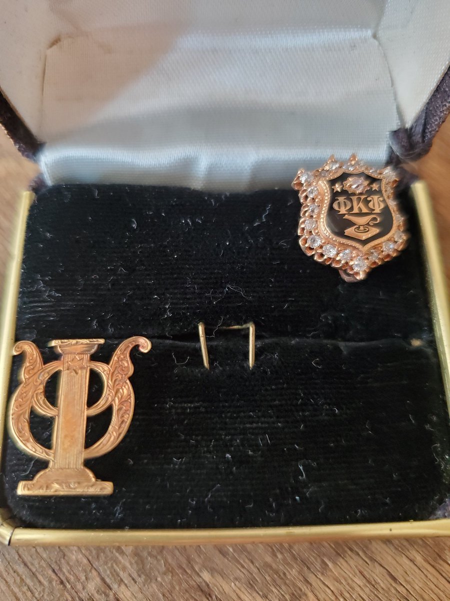 Happy Founders Day Brothers! Shown here are the badges of Founder Charles Page Thomas Moore including his original Monogram Badge with a single star on the central column designating the Alpha chapter. <a href="/PhiKappaPsi/">Phi Kappa Psi</a> #PhiPsi169