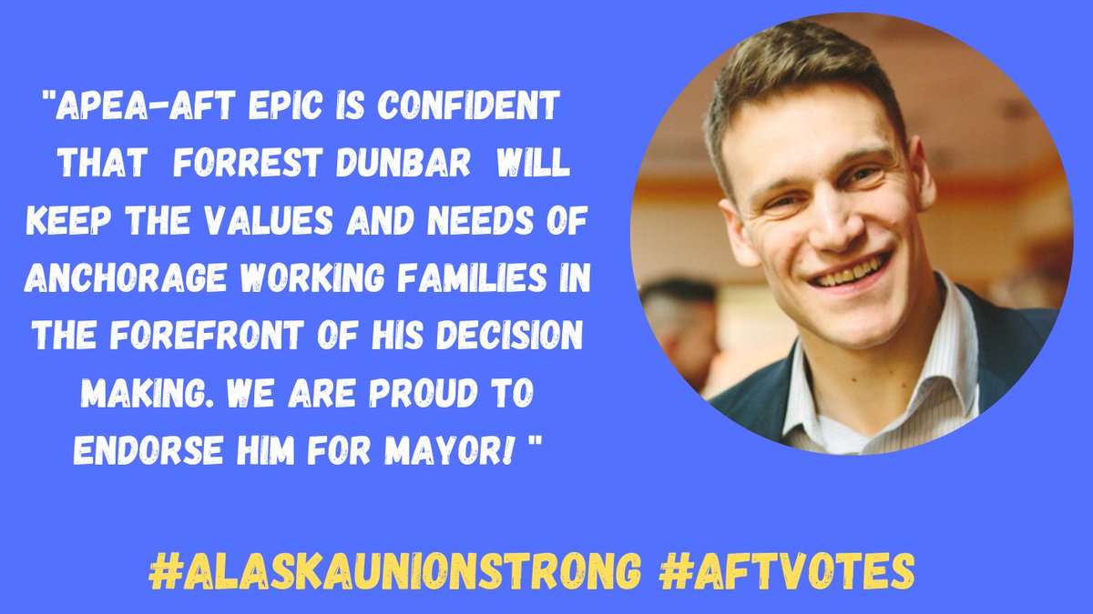 <a href="/APEA_AFT/">AK Public Employees</a> EPIC Board is proud to endorse <a href="/ForrestDunbarAK/">Forrest Dunbar</a> for Mayor of Anchorage. Forrest's experience, work ethic, and heart for working families will serve Anchorage well.  #akgov