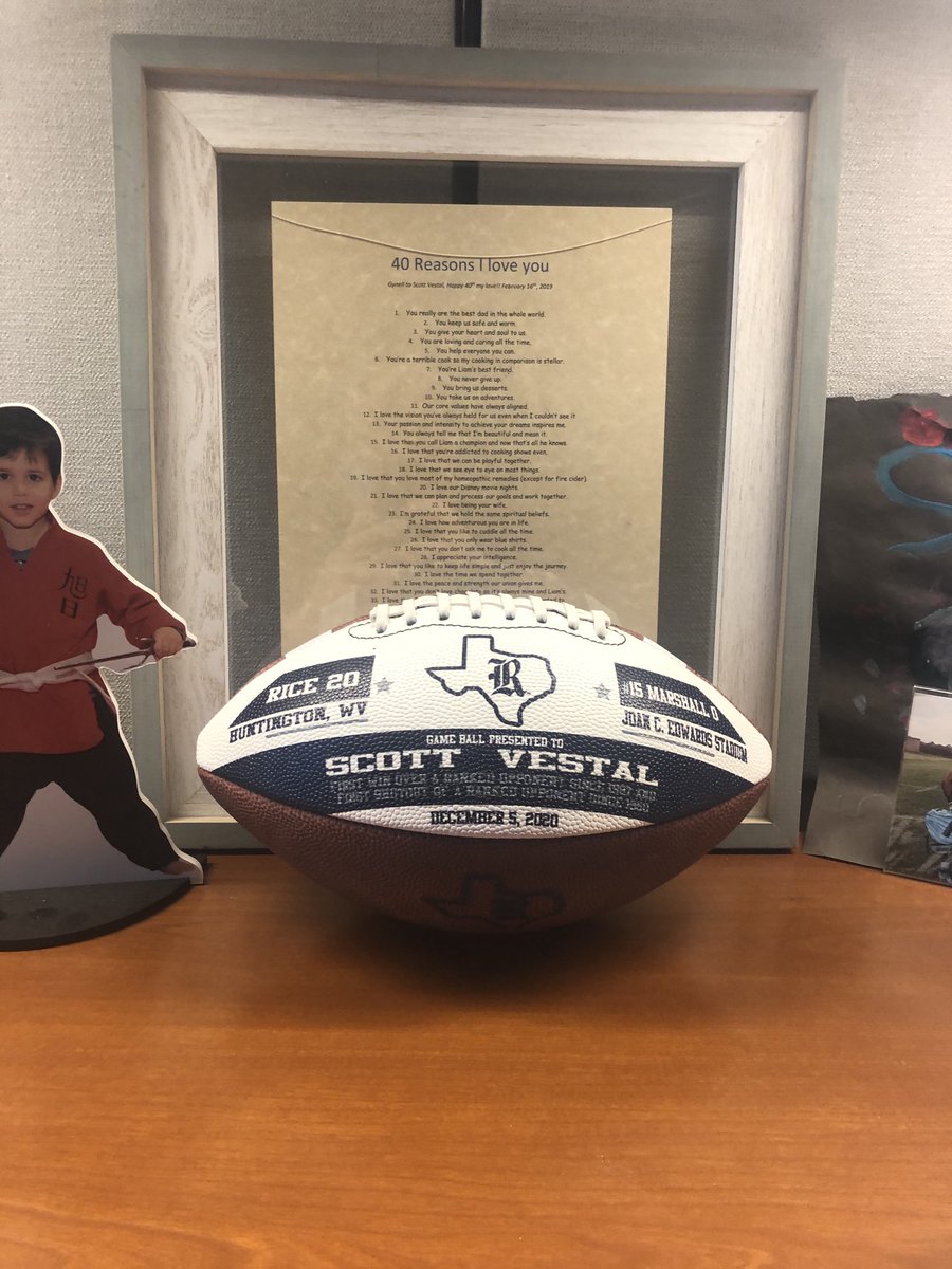 There are more game balls like this coming for the Rice Owls. It is a credit to the players. These guys go hard in the paint. They have mentored me as much as I can ever mentor them. The time is now. ⁦<a href="/mbloom11/">Mike Bloomgren</a>⁩ ⁦<a href="/RiceOwlsFB/">Rice FB Recruiting</a>⁩ #WRTT