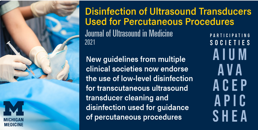 Michigan Radiology (@umichradiology) on Twitter photo New Intersocietal Position Statement on Disinfection of Ultrasound Transducers Used for Percutaneous Procedures
onlinelibrary.wiley.com/doi/epdf/10.10…
Chaired by <a href="/UmichRadiology/">Michigan Radiology</a> #RadFaculty <a href="/OKripfgans/">Oliver Kripfgans</a>
Participating societies: <a href="/AIUMultrasound/">AIUM Ultrasound</a> <a href="/ISaveThatLine/">Association for Vascular Access</a> @ACEPNow <a href="/APIC/">APIC</a> <a href="/SHEA_Epi/">SHEA</a> New Intersocietal Position Statement on Disinfection of Ultrasound Transducers Used for Percutaneous Procedures
onlinelibrary.wiley.com/doi/epdf/10.10…
Chaired by <a href="/UmichRadiology/">Michigan Radiology</a> #RadFaculty <a href="/OKripfgans/">Oliver Kripfgans</a>
Participating societies: <a href="/AIUMultrasound/">AIUM Ultrasound</a> <a href="/ISaveThatLine/">Association for Vascular Access</a> @ACEPNow <a href="/APIC/">APIC</a> <a href="/SHEA_Epi/">SHEA</a>
