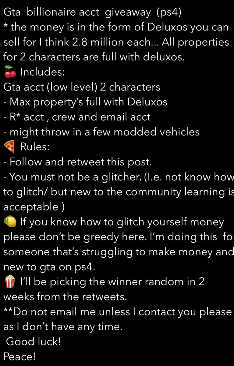 Utopia_2050's tweet photo. GTA5 Billionaire account giveaway for PS4. Read and follow the rules please. https://t.co/kbygAvDeWE