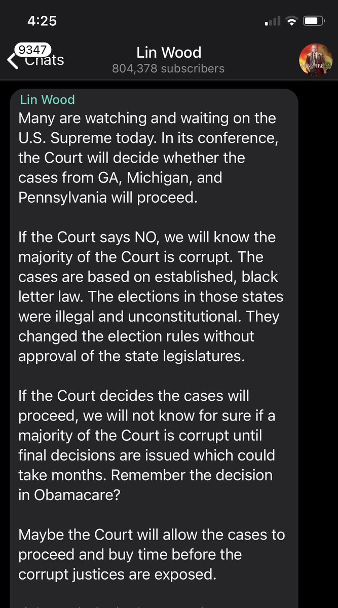 AskTheQ17's tweet photo. Lin Wood on supreme court conference today on whether voter fraud case should continue.
#digitalSolider #SidneyPowell #SupremeCourt https://t.co/swyX4qyGdy