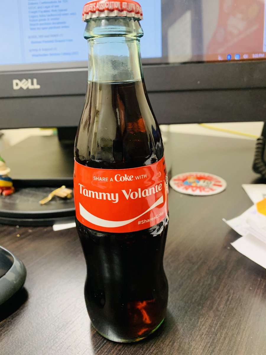 How nice is this !! When your Coke rep does the research to find your maiden name !! #shareaCoke #thismeanstheworldtome ⁦@ChrisDurand_HD⁩ ⁦@HDDistrict132⁩