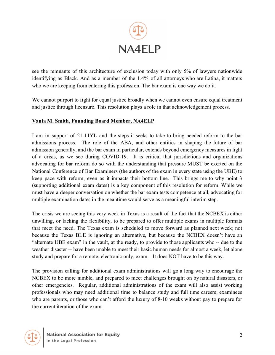 NA4ELP's tweet image. Two @NA4ELP team members were invited to speak in support of @ABAYLD Resolution 11YL at the #ABAMidyear.  We were unable to give comments today because the @ABAesq delegation voted against extending allotted time to accommodate us. See full comments here:
unitedfordiplomaprivilege.org/wp-content/upl…
