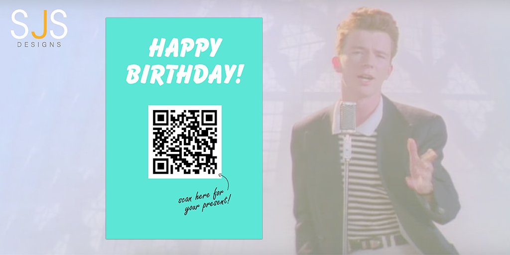 design_sjs's tweet photo. #rickroll your friends and family with this exclusive card from @thortful

https://t.co/GHmzbRWMqG 

#rickrolled #rickastley #nevergonnagiveyouup #birthday #birthdaycard https://t.co/3Z3OrqhP1j