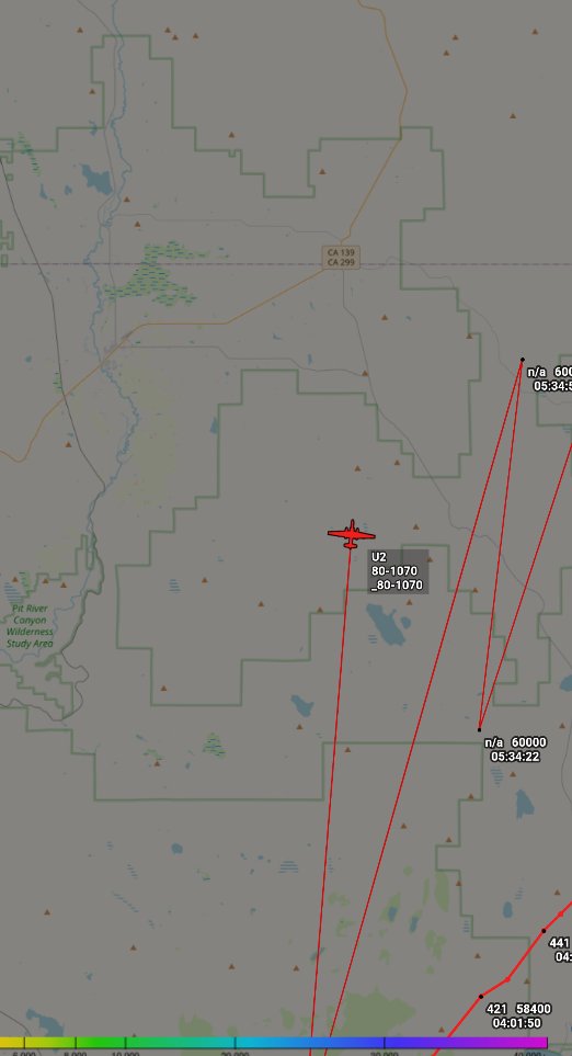 Oceanworldfree's tweet photo. 🇺🇲 USAF 80-1070 #AE0953 U2
#California #PitRiver #Nevada
(HKT) https://t.co/9UGzrVuSSJ