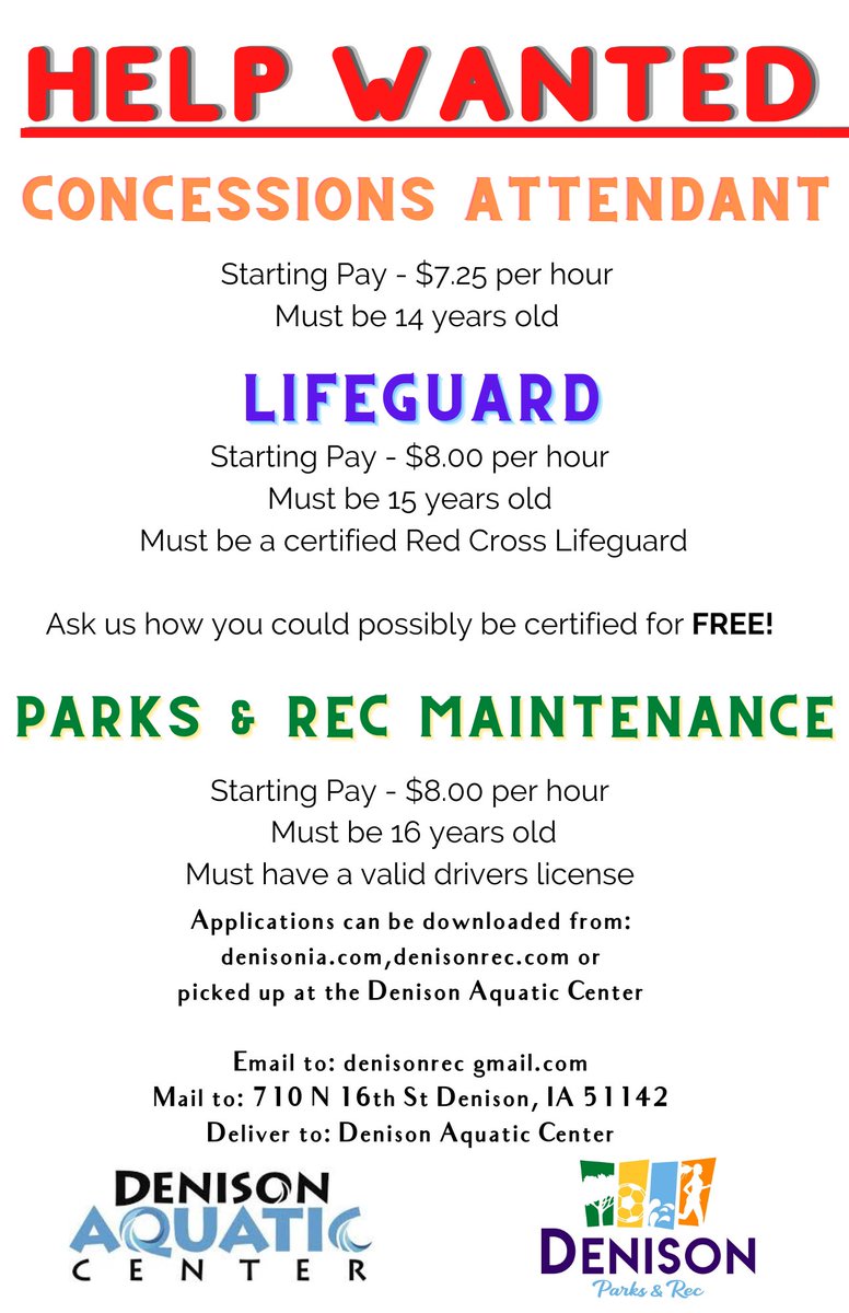 Denison,IA Parks & Rec tweet media