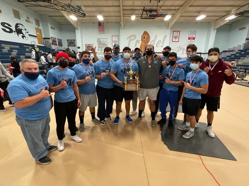 31-5A District Champions!! Mustang Powerlifting. Its been a tough year and we have a lot of new lifters in this group! Future is bright in Mustang Land!! Enjoy your championship men! Never Be Satisfied! <a href="/mcmemfootball/">McAllen Memorial FB</a> <a href="/Pride_Mustangs/">Pedro Alvarez, Jr.</a> <a href="/stangsWRguts/">Coach O</a> <a href="/McAllenISD/">McAllen ISD</a>