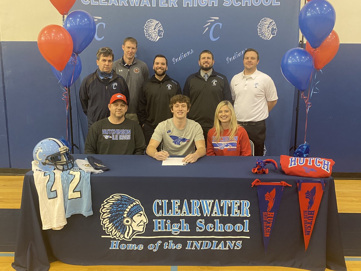 Congratulations to Tanner Cash, CHS senior, who celebrated his signing today at Hutchinson Community College to continue his academic and football career.  Clearwater High School is proud of Tanner's accomplishments and wishes him the best of luck next year. #indianpride