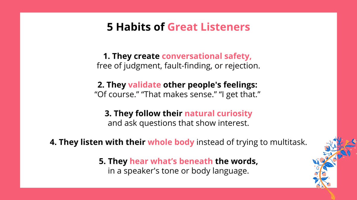 How great listeners can make someone feel truly seen, heard, and understood, writes @EllenHendriksen bit.ly/375oXDL