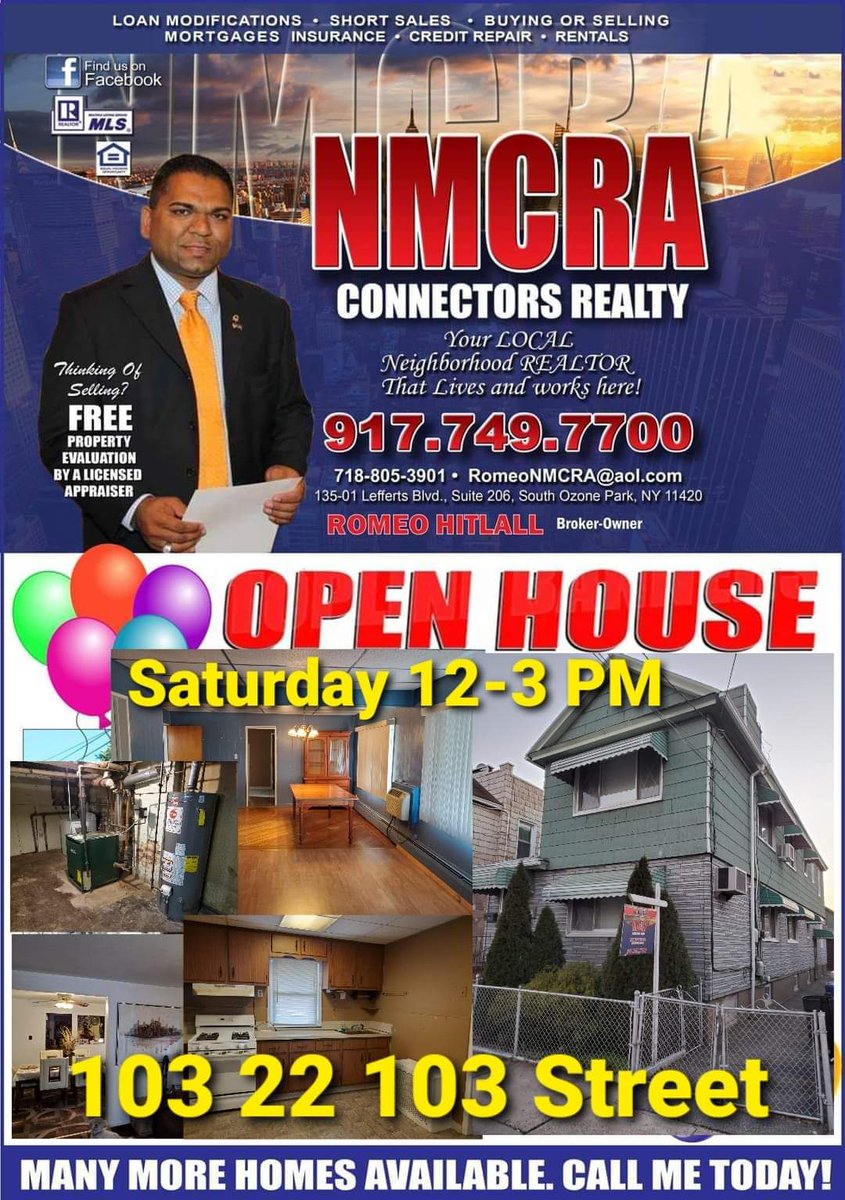HitlallRomeo's tweet image. #OpenHouse SATURDAY Feb 20th 12 to 3 PM
#2Family 6 rooms over 6 rooms Private Driveway and 2 car garage. Full fin basement. #10322103Street.