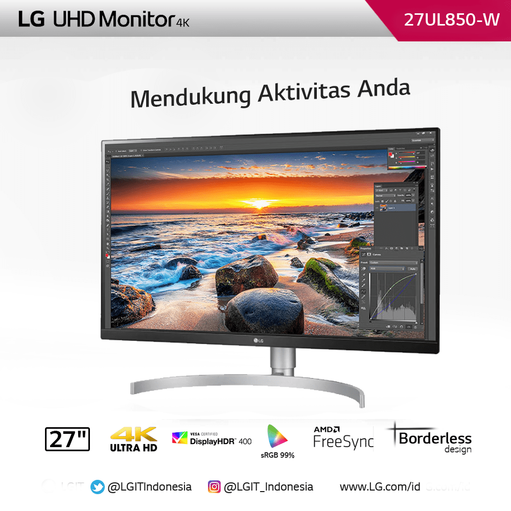 lgeindonesia's tweet photo. #LG4KMonitor #27UL850 didukung berbagai fitur canggih sangat cocok untuk dipakai bekerja, gaming dan menikmati hiburan lain setiap hari. Segera miliki monitor yang dapat diandalkan untuk semua aktivitas Anda. https://t.co/SXgDTbLi9R
#LGMonitor #LGUltraFine4KMonitor https://t.co/fY3cdZMhlV