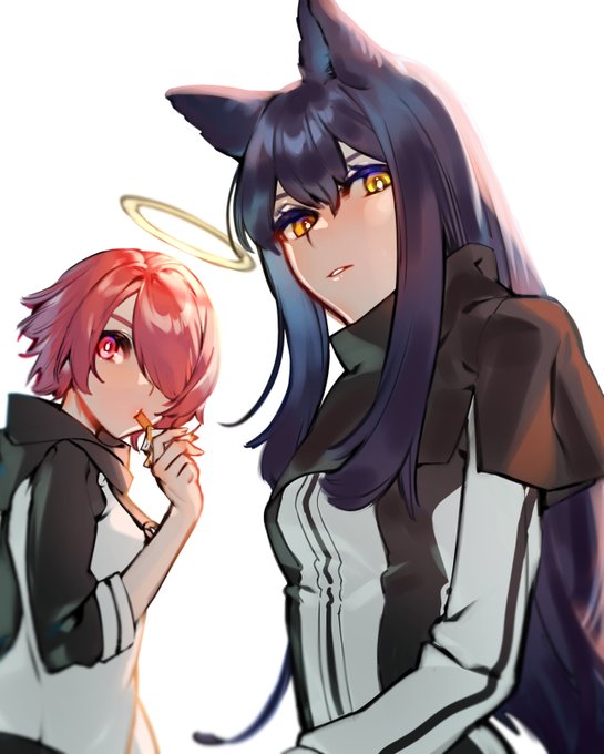 別垢にあげたテキサスとエクシアのらくがき #Arknights #明日方舟 #アークナイツ 