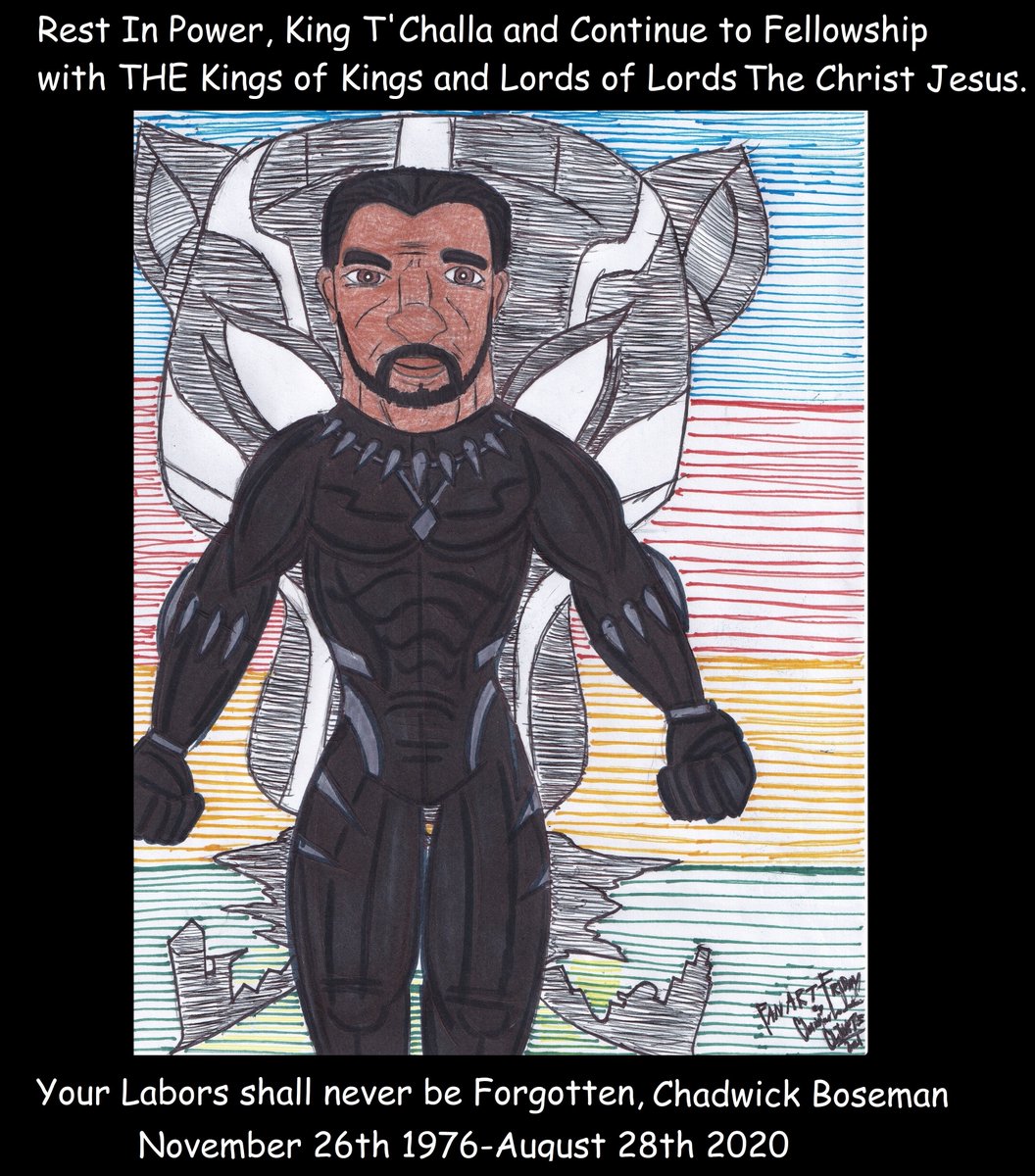 Good Friday evening, ladies and gentlemen!!! *Drum Rolls* Now Presenting my Fan Art Friday Sketch for Tonight. In honor of the recently passed Chadwick Boseman as T'Challa in the Marvel Cinematic Universe mega blockbuster
Black Panther (2018) https://t.co/d3hiv6qPUQ