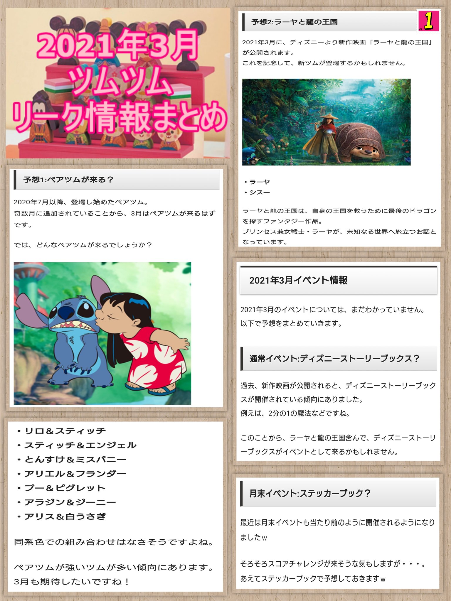 管理人ちゃん 𝕄𝕚𝕟𝕟𝕚𝕖 ໒ ディズニーツムツム ツムツム 3月 リーク情報 最新情報 T Co J1chcrjbkw Twitter