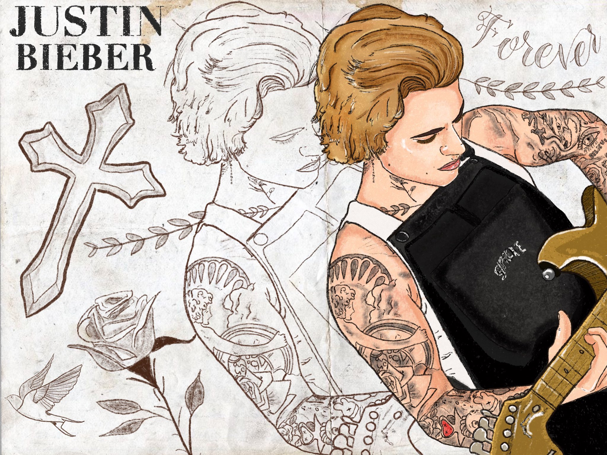 𝐀𝐧𝐭𝐚𝐫𝐚🦋 on Twitter: "He estado haciendo estos dibujos desde hace 2 días, no acostumbro a dibujar a Justin mostrando sus tatuajes son muy complicados pero creo el resultado ha sido bueno,