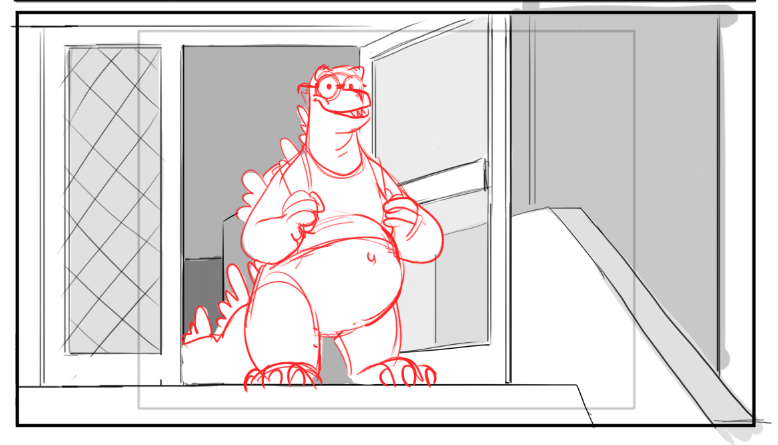 Oh, WOW, I completely forgot about this little storyboarding exercise I did in 2015 about Horror Movie High School and little Nerdy Godjira! 