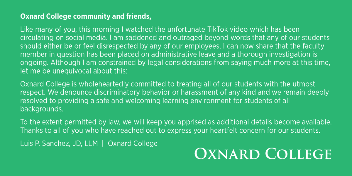 Oxnard College tweet media