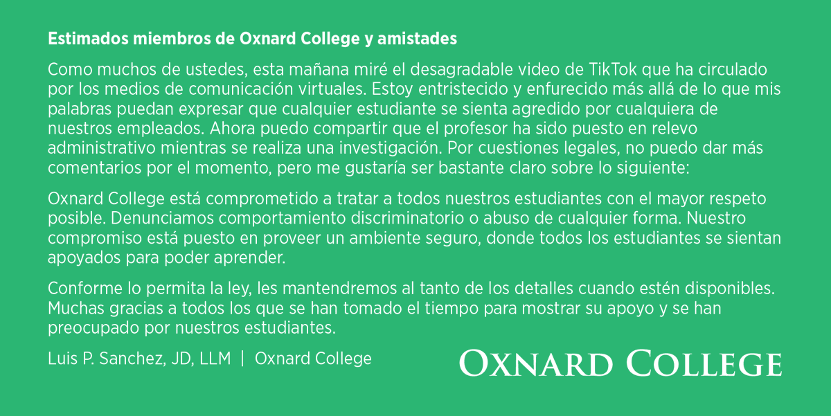 Oxnard College tweet media