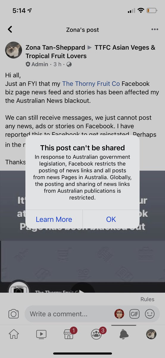 zonatansheppard's tweet photo. @TonyKoc69285191 Unfairness is our #smallbusiness becoming collateral damage in this #FacebookBlackout! #covidunemployed husband, this is our family income 🤬 i’m sure there are more affected! https://t.co/Zoh54taiwg