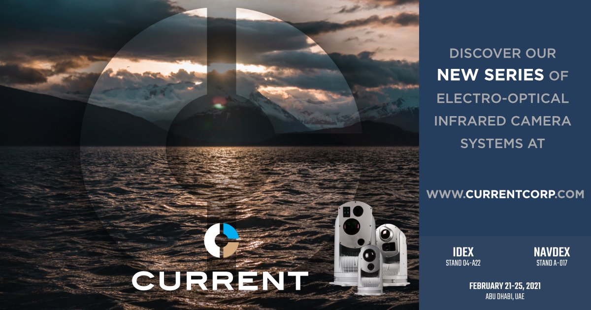 We're excited to present you our new CURRENT logo and newest electro-optical infrared camera systems series! 

See the new range on currentcorp.com/naval-defence-… and live at #IDEX / #NAVDEX in Abu Dhabi, UAE.

Contact us at sales@currentcorp.com to discuss your project's requirements.