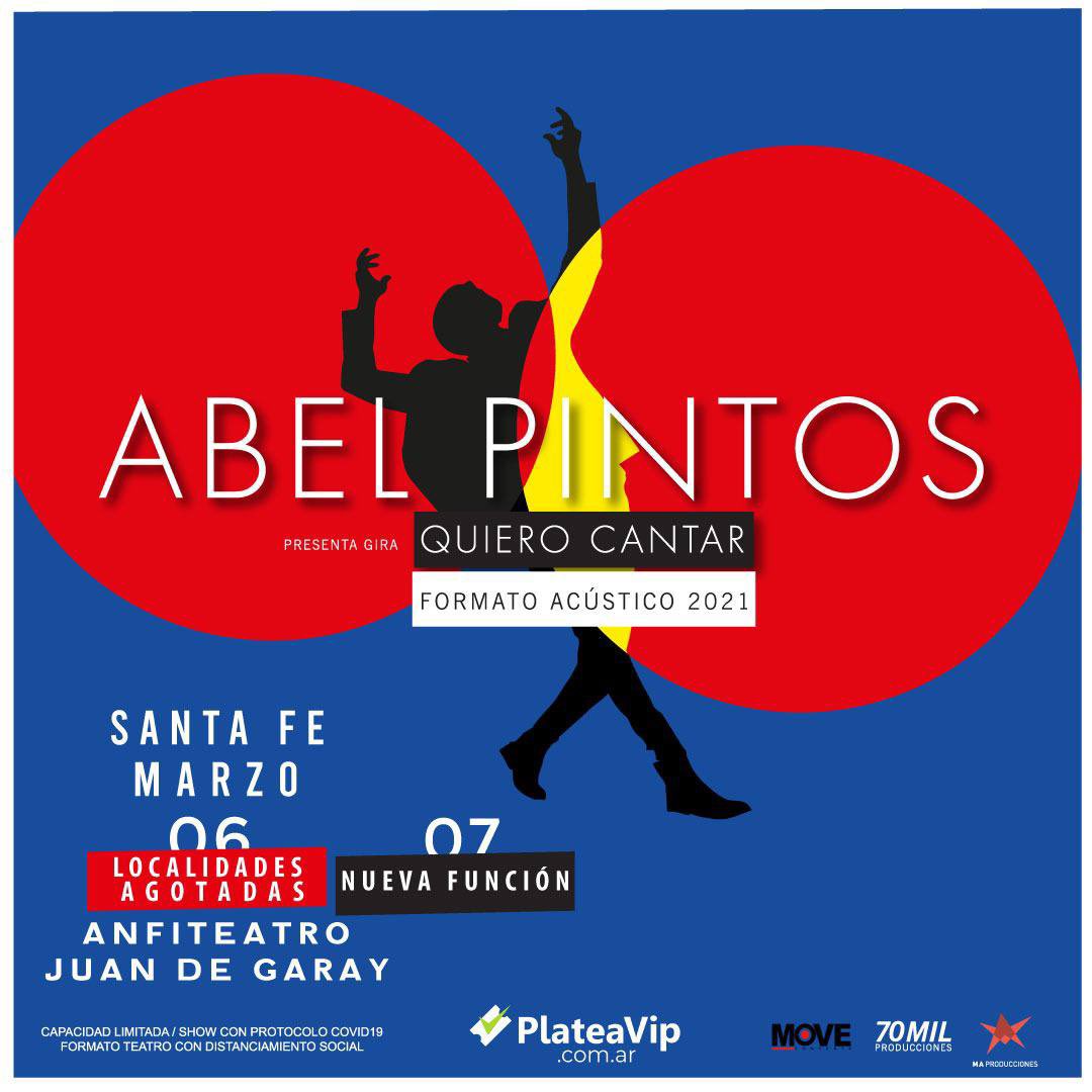 AbelPintos's tweet photo. Nuevas fechas en #SantaFe #Salta y #Tucuman de la #GiraQuieroCantar ! 

Lunes 22/2 entradas disponibles a las 10 a.m. 

Santa Fe: https://t.co/yPVC1JkTnl 

Salta: @norteticket 

Tucumán: https://t.co/roSxXF0kQ4 

Gracias por el apoyo de cada día! ♥️ https://t.co/4R4v9OHrtc
