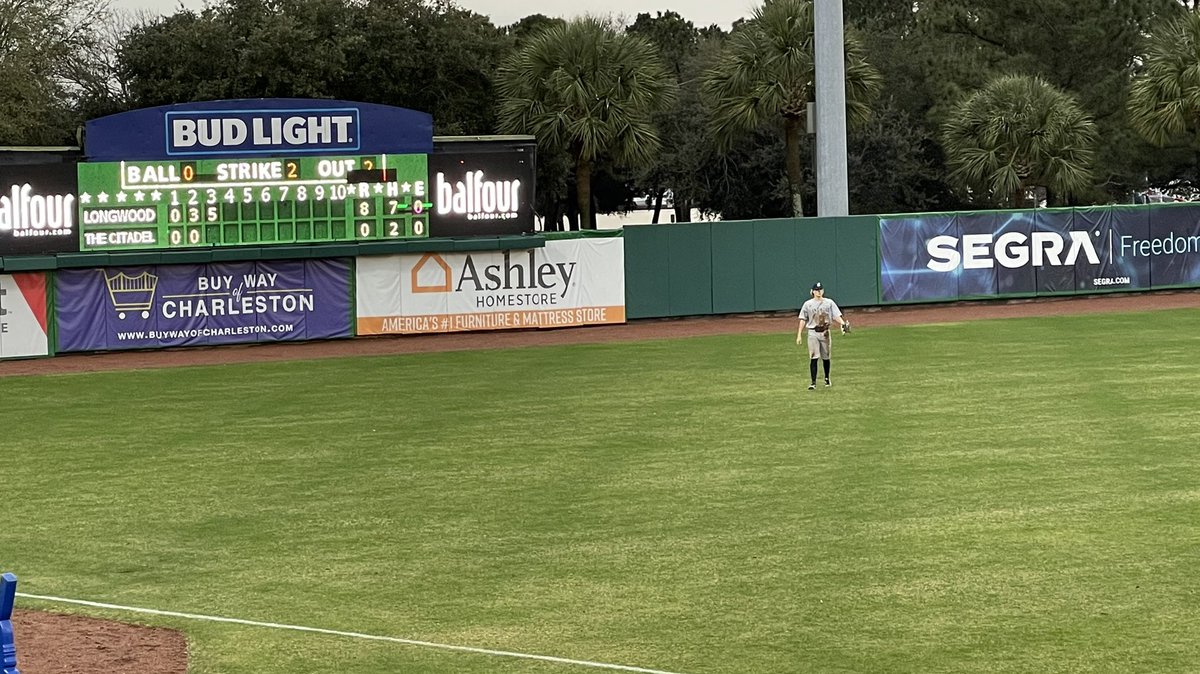 Will we see a Forge alumni match up? Logan Barker for Citadel pitching against Aiden Tierney? Stay tuned.                          Aiden Tierney 1 for 2 so far his first game and uniform dirty as usual.              Citadel vs Longwood opening day