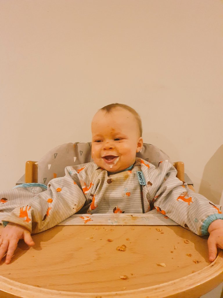 The many faces of a messy dinner! @BiBADO_OFFICAL #baby #dadlife #bibado