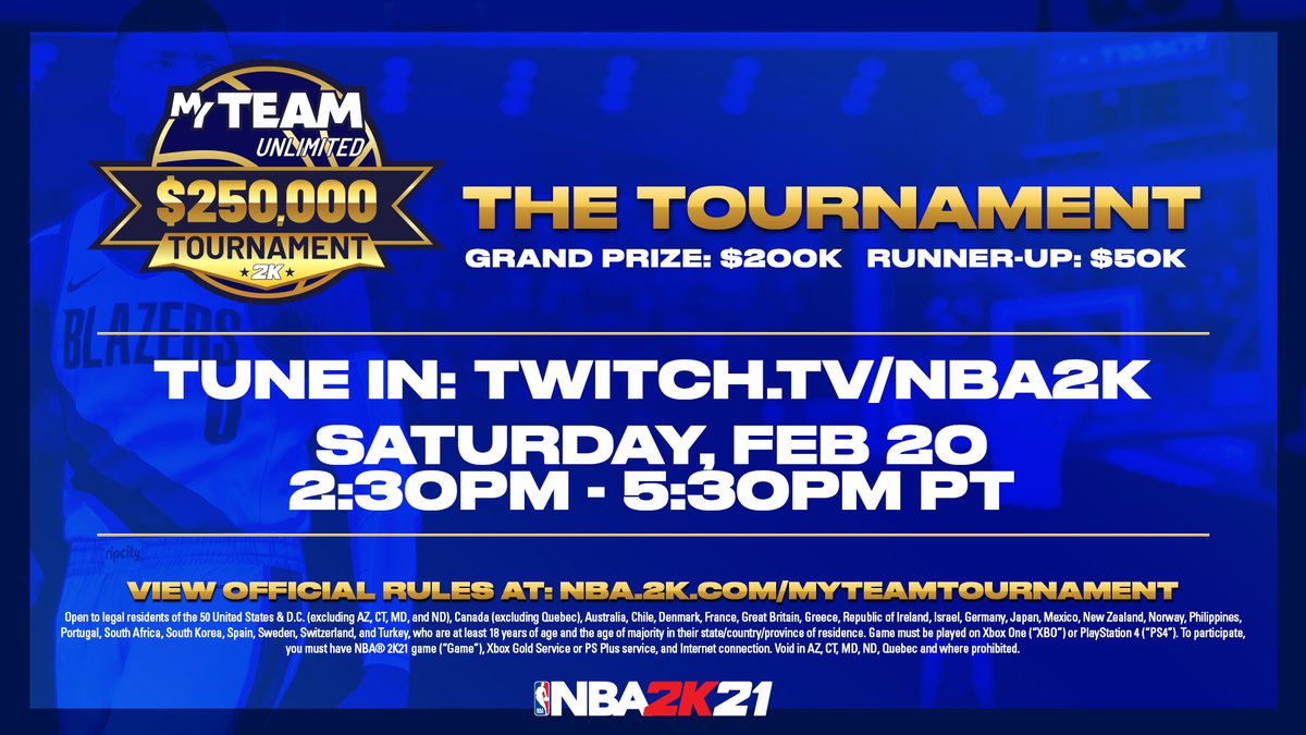 NBA2KMyTEAM's tweet photo. Droppin codes tomorrow 👀

Tune in to our Twitch at 2:30pm PT tomorrow to watch the $250K MyTEAM Unlimited Tournament Console Finals. Don't miss it ‼️

📺 https://t.co/lpssjioTl5 https://t.co/LSdnij0ijL