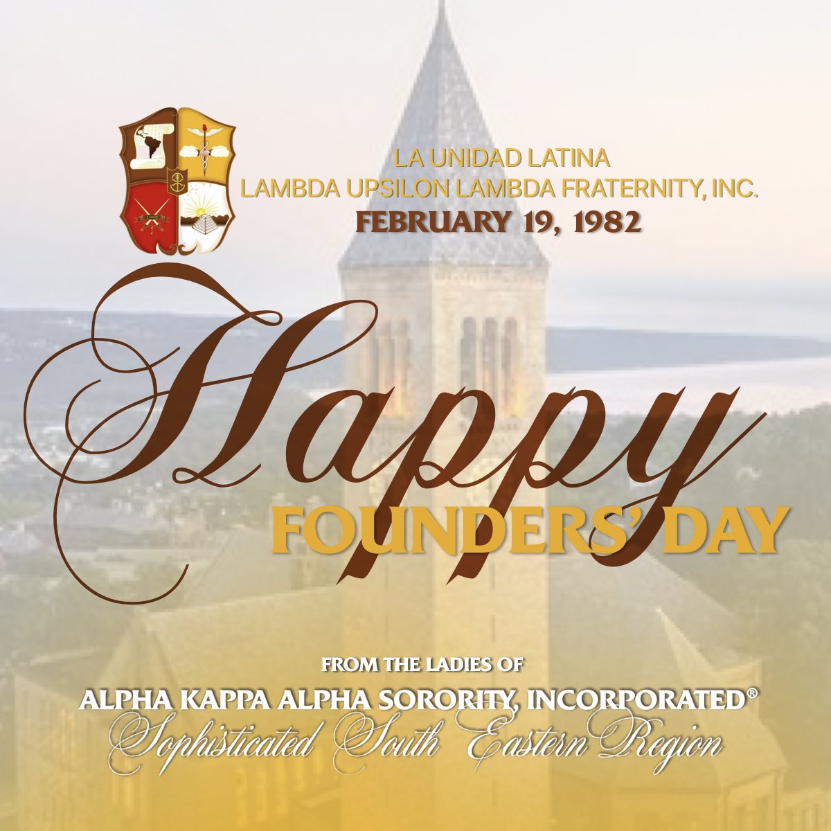 AKASouthEastern's tweet photo. Congratulations on 39 years of Brotherhood and Leadership @Lambdas1982! 💞💚🤎💛❤️🤍

#AKA1908 #AKASouthEastern #LambdaLife #LambdaUpsilonLambda @LambdaLife https://t.co/zbHEecUZzn