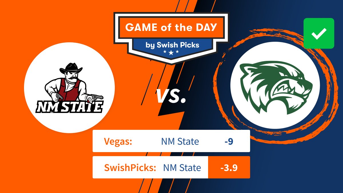 SwishPickscbb's tweet photo. VEGAS PICK OF THE DAY‼️

🏀 New Mexico State Vs 🏀 Utah Valley (+9)

Our very first SwishPick of the day is Utah Valley +9 🔥🔥

Visit us for more picks every single day ➡️ https://t.co/7kW3yvZXv0

#sportsbetting #collegebasketballpicks #CollegeBasketball #ncaa https://t.co/54LNDNduWD