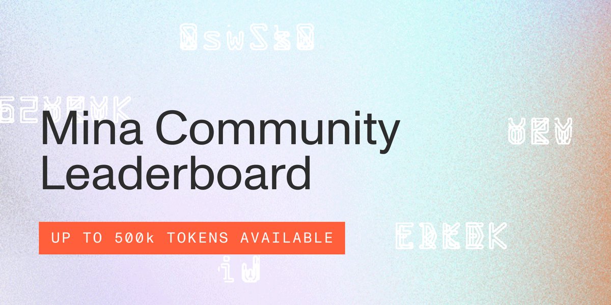 The Mina Community Leaderboard is live 💥 Compete in community challenges in the run up to #MinaMainnet for a chance to become eligible for additional token grants!

Up to 500k tokens are available – join our Discord community and get started today: bit.ly/MinaDiscord