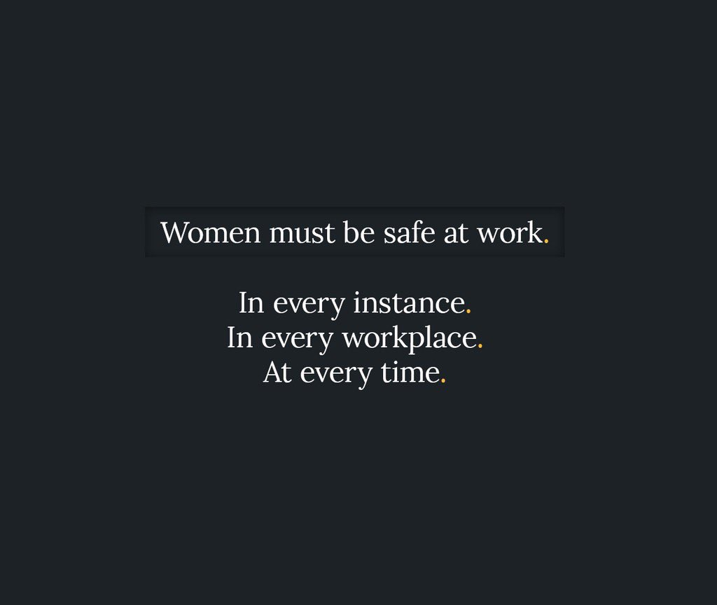 Anthony Albanese (@albomp) on Twitter photo No ifs. No buts.
Women must be safe at work. No ifs. No buts.
Women must be safe at work.