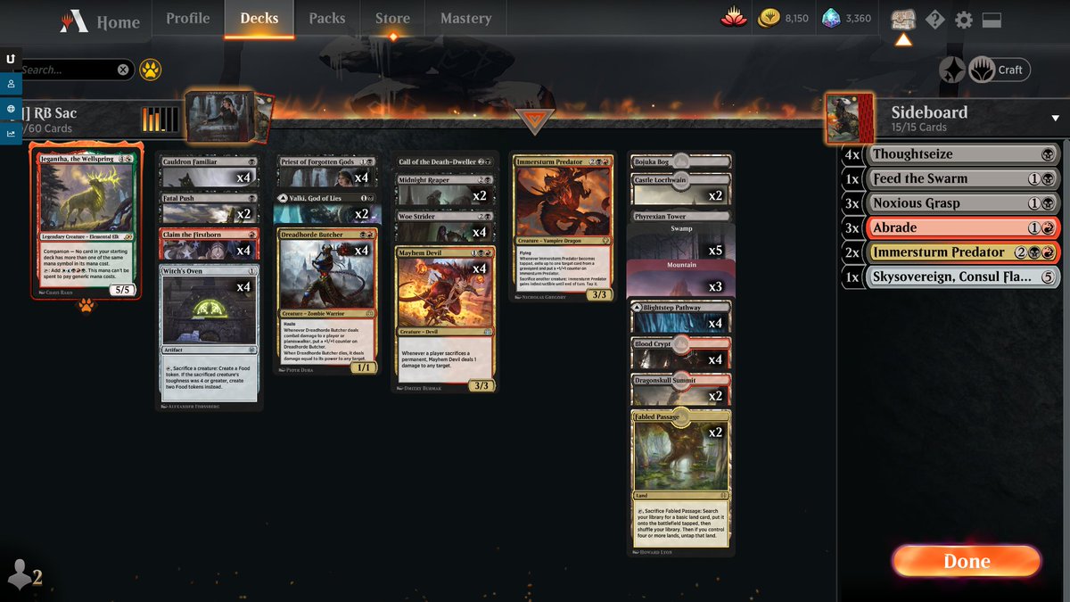 First tweet ever, first Mythic celebration. Got to Mythic with my take on what I think is the best Historic deck. 14-3 since Uro ban, seems a good wr. Trust the Predator, such a house in the mirrors. 
<a href="/mtgazone/">MTG Arena Zone</a> <a href="/ArenaDecklists/">Arena Decklists</a>