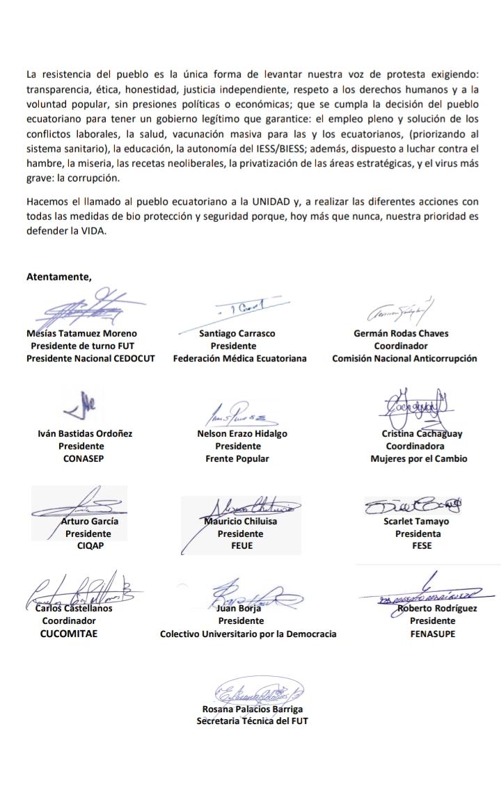 [Comunicado] 📃

Las organizaciones #sociales, #populares y #sindicales estamos vigilantes al proceso electoral #Elecciones2021 

Exigimos transparencia, respeto a la democracia y a la voluntad popular. 👍