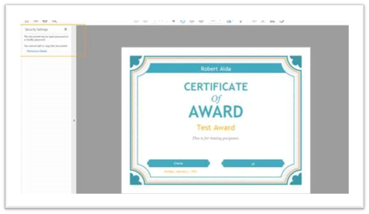 BrightspaceHelp's tweet photo. Coming soon to a #Brightspace near you: Safer #BrightspaceAwards! Find out more about the new password protection being added to all #certificates downloaded from the #AwardsTool in the March #PreviewReleaseNotes: https://t.co/Mdz1baxsWH https://t.co/FLrx6wtwGp