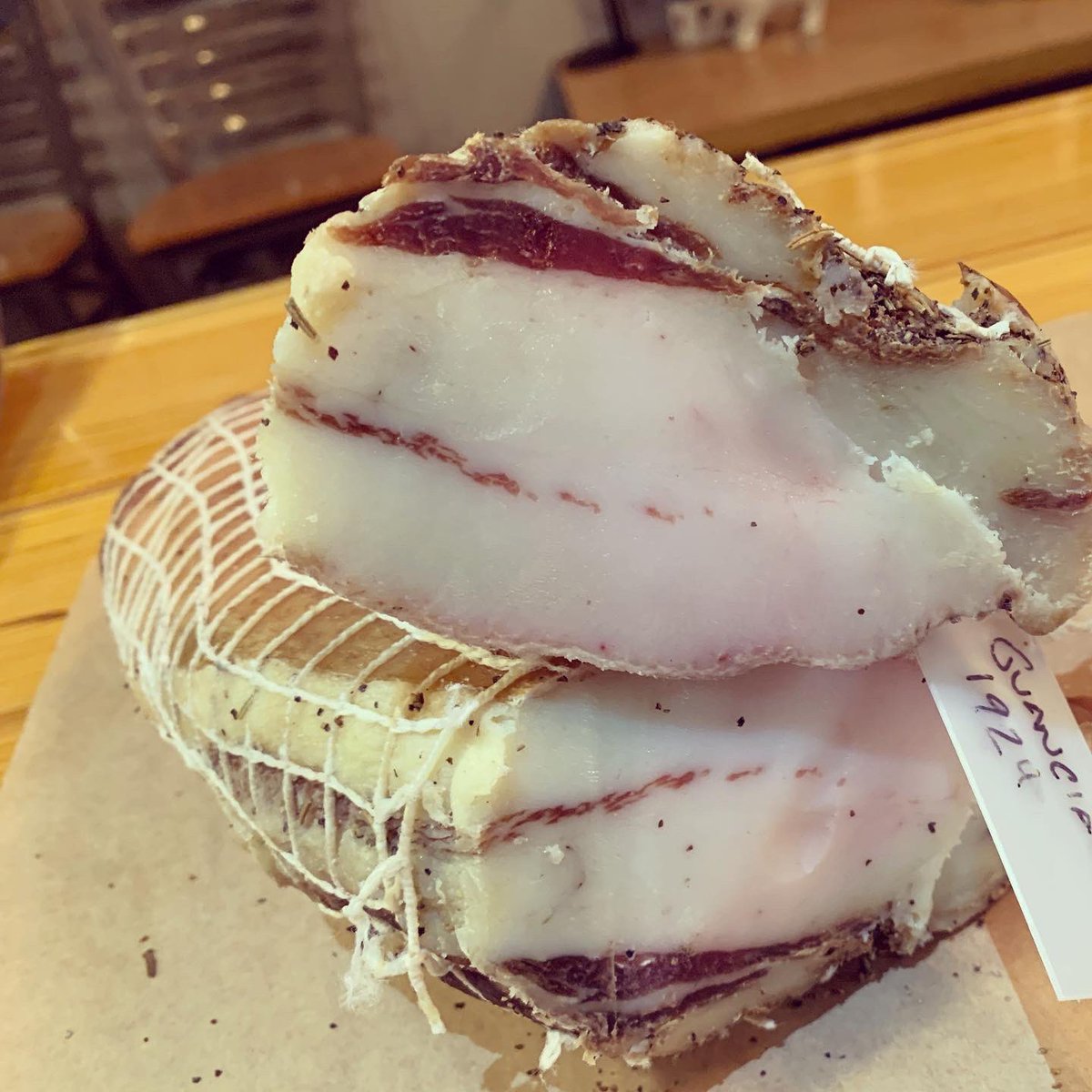 Saturday.  Imma make it myself, just for you!  I cured this Always Something Farm pork jowl guanciale last August and it is ready for the Carbonara.  Come and have the bucatini carbonara crowned with a Birchwood Acres farm egg, made by yours truly!  Only Saturday.