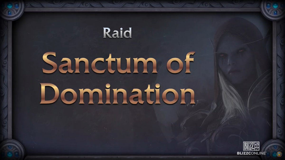 Wowhead's tweet image. In the World of Warcraft Patch 9.1 What's Next Panel, Blizzard has announced the first raid of Patch 9.1 - The Sanctum of Domination!

#BlizzconOnline 
#Shadowlands
#Warcraft
#ChainsofDomination

wowhead.com/news=321021/pa…