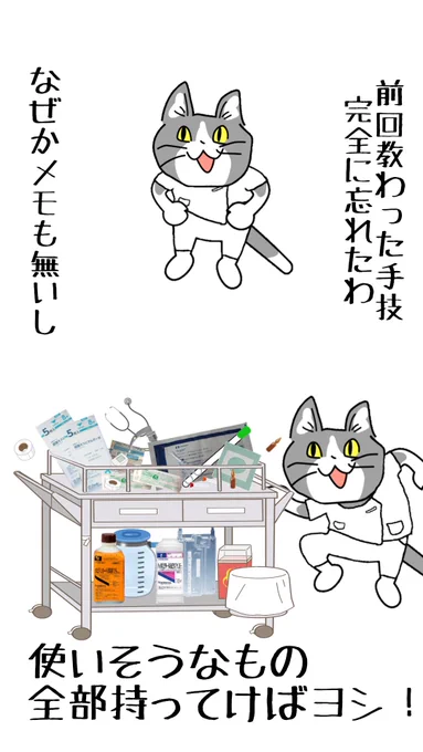 #現場猫 #看護師
念のためポケットにも色々忍ばせておく。 