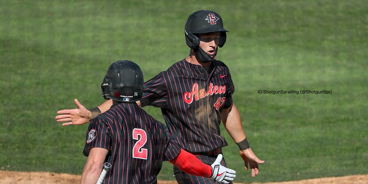 ShotgunSprD1's tweet photo. FINAL: @AztecBaseball 14, @USDbaseball 7.

WP - Christian Winston (1-0); LP - Jake Miller (0-1).

Jacob Cruce: 2-3, 3 R, 2B, 3 RBI, BB.
Brian Leonhardt: 3-4, R, 2B, 3 RBI.
Ryan Orr: 3-3, 2 R, RBI, HBP. https://t.co/bj7z3yODnu