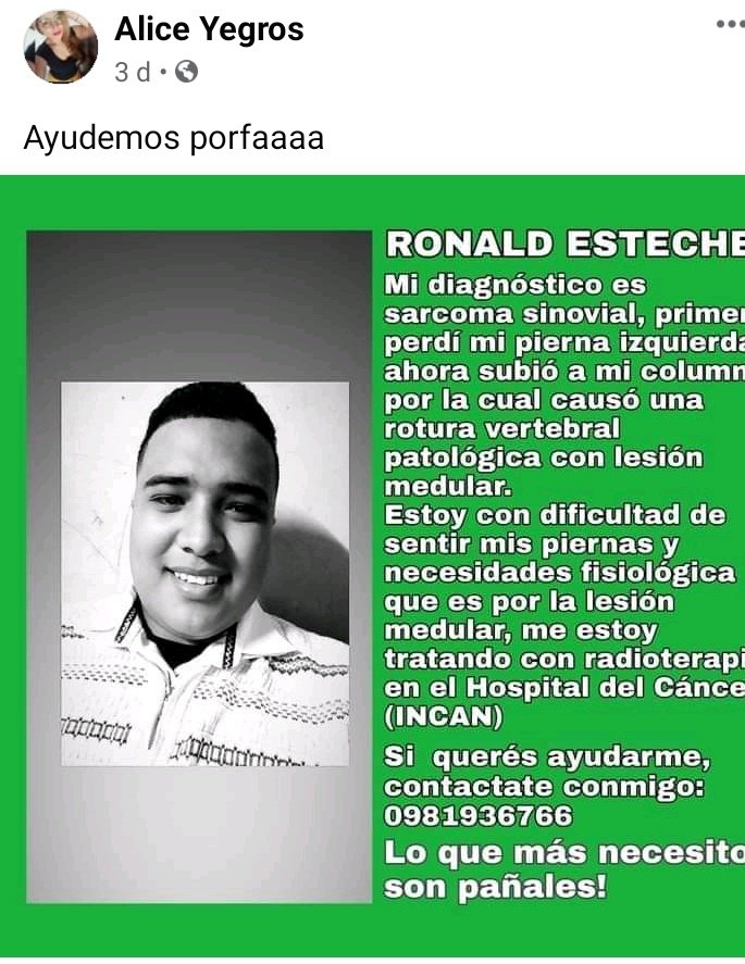 Ayudar con el rt porfavor el muchacho necesita de nuestra ayuda hoy por mi mañana por ti desde ya bendiciones.