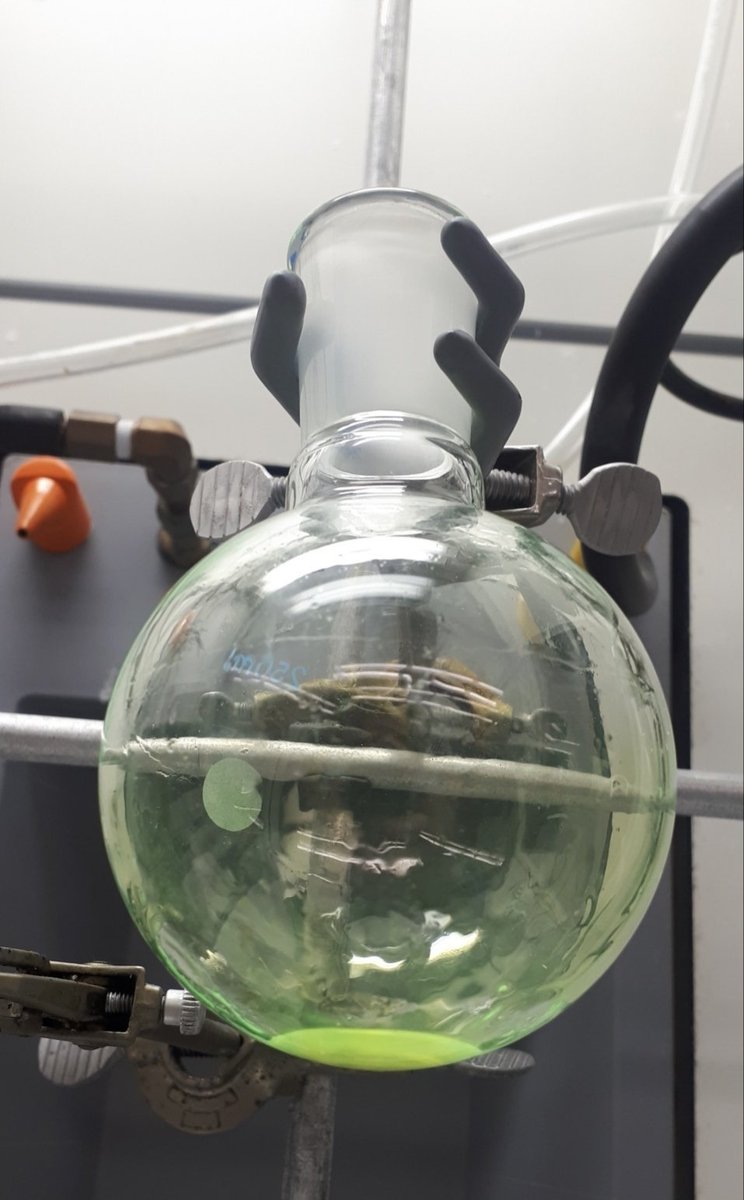 Today on expecting a simple white solid but getting ambiently fluorescent oils