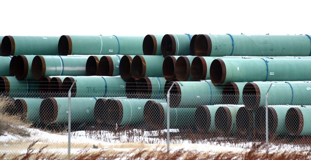 GovGianforte's tweet photo. Today, I visited a #KeystoneXL pipe yard where 30 miles of pipes sit unused. 

There’s no good reason thousands of pipes are in stacks. I urge @POTUS to reverse his shutdown of Keystone XL. 

📷: @BGMayer https://t.co/zQIhHKVVjz