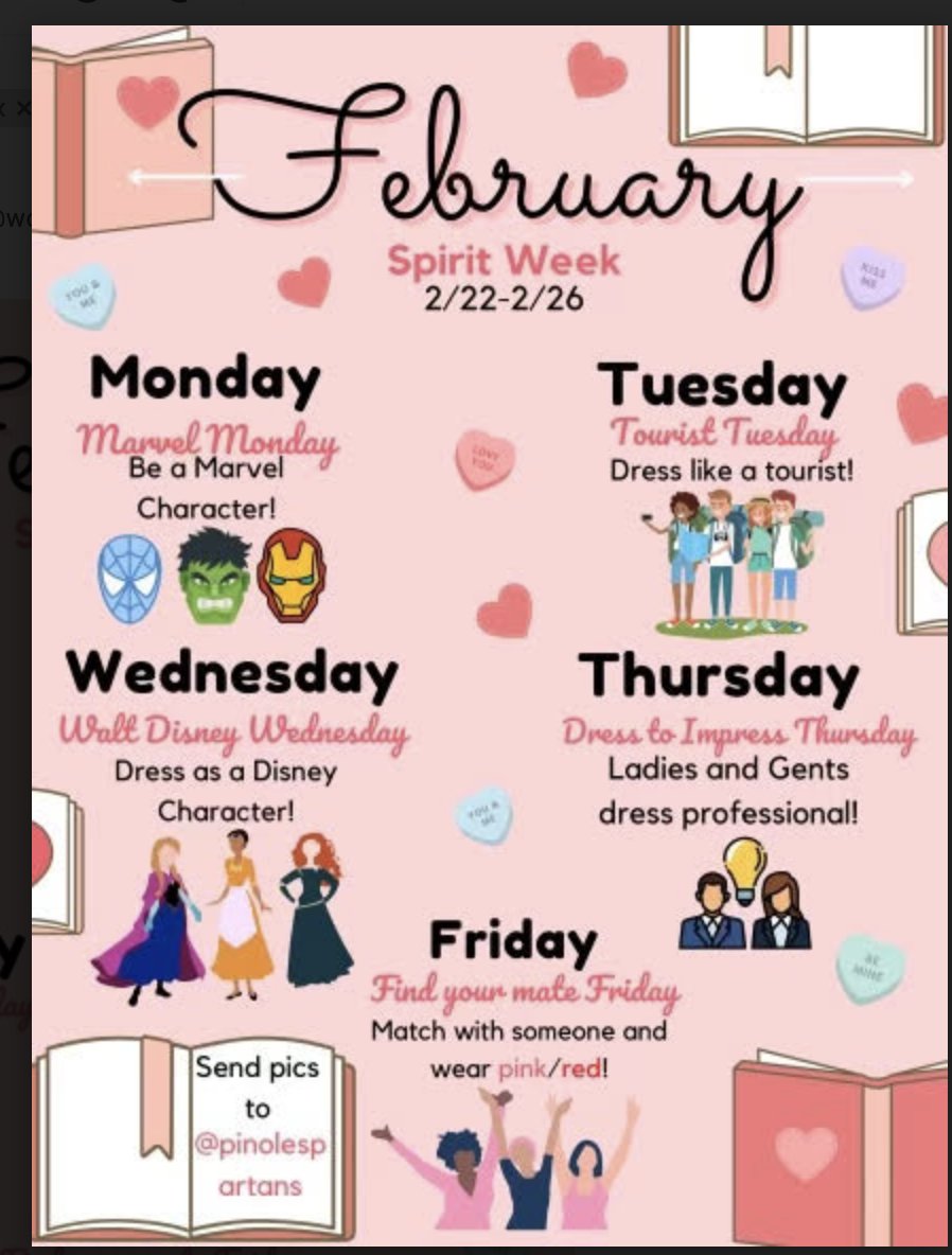 Spirit Week starts on Monday.  Be MARVELous