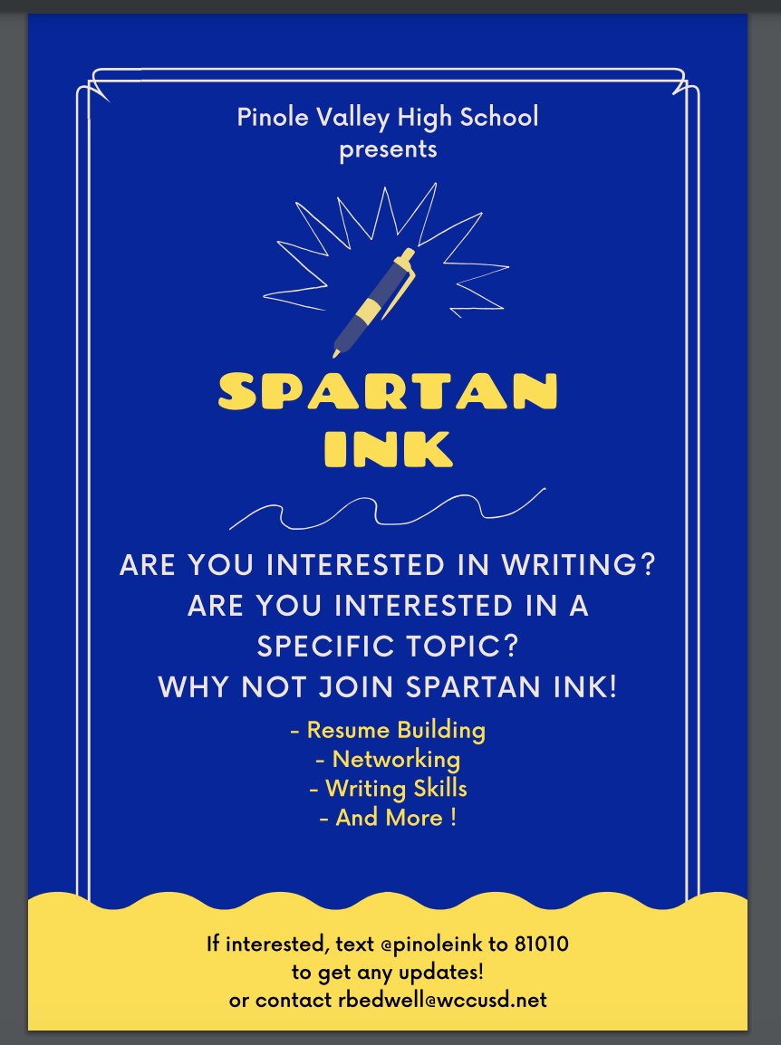 Spartan Ink, our online news source is looking for a few good writers