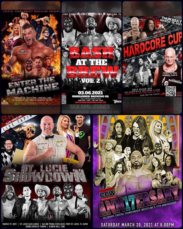 CCWAliveTV's tweet image. With this kind of schedule, you have so many opportunities to watch the BEST wrestling around. 

CCWrestlingFl.com to buy your tickets.

Wink Wink 
More to come.

Do not miss these shows.

#WrestlingCommunity #CCW #Florida #Anniversary17 @UnbrandedBrew @bocablackbox