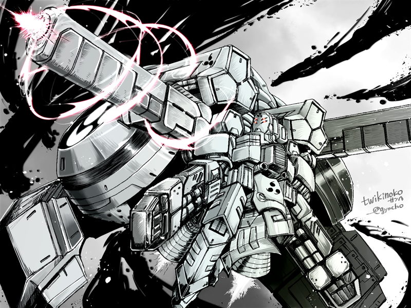 みりん Skebの頼まれもの絵を描きました ニンジャスレイヤー第2部のサイボーグ決戦ニンジャ兵器 ネブカドネザル サン モーターツヨシ です モノクロで背景ナシ とのことだったので せっかくなので背景をアンコクトンにしてみました 黒いぞ