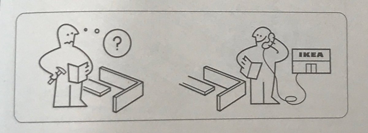 ぺい Ikeaの家具の組み立て説明書 困ったらikeaに電話してって意味なんだろうけど このイラストだとikeaからどこかに電話してないか T Co Llkn0ctjcn Twitter
